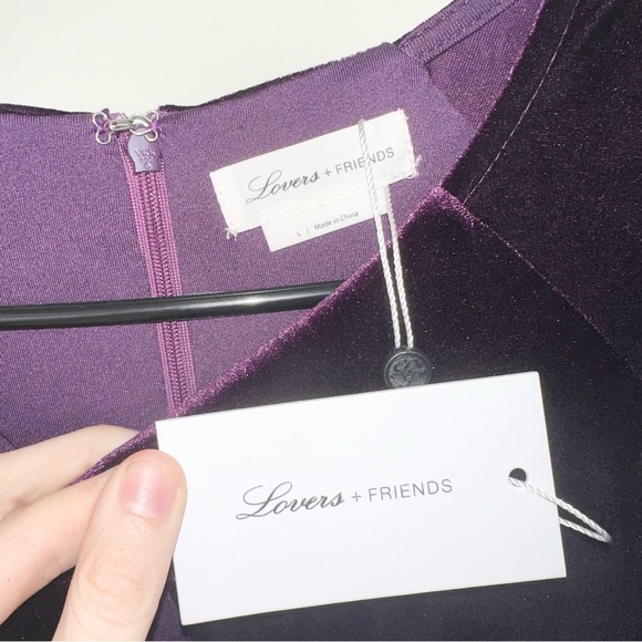 NWT! Lovers + Friends Nettie Velvet Purple Long Sleeve Mini Dress! - Picture 6 of 8
